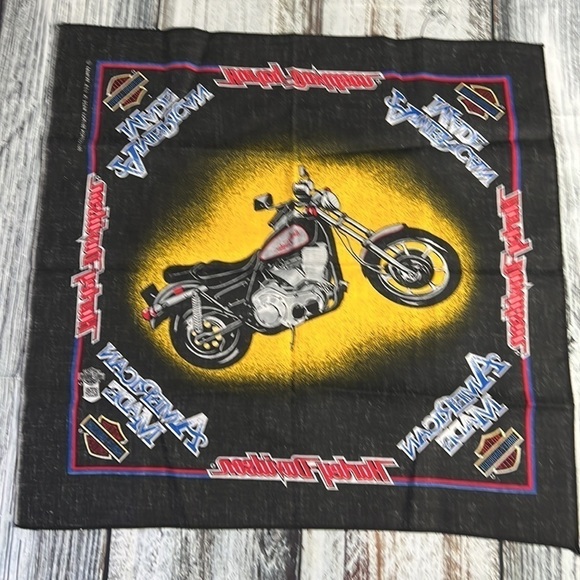 American Made Harley Davidson Black/Red-Blue Scarf Large - Picture 4 of 7